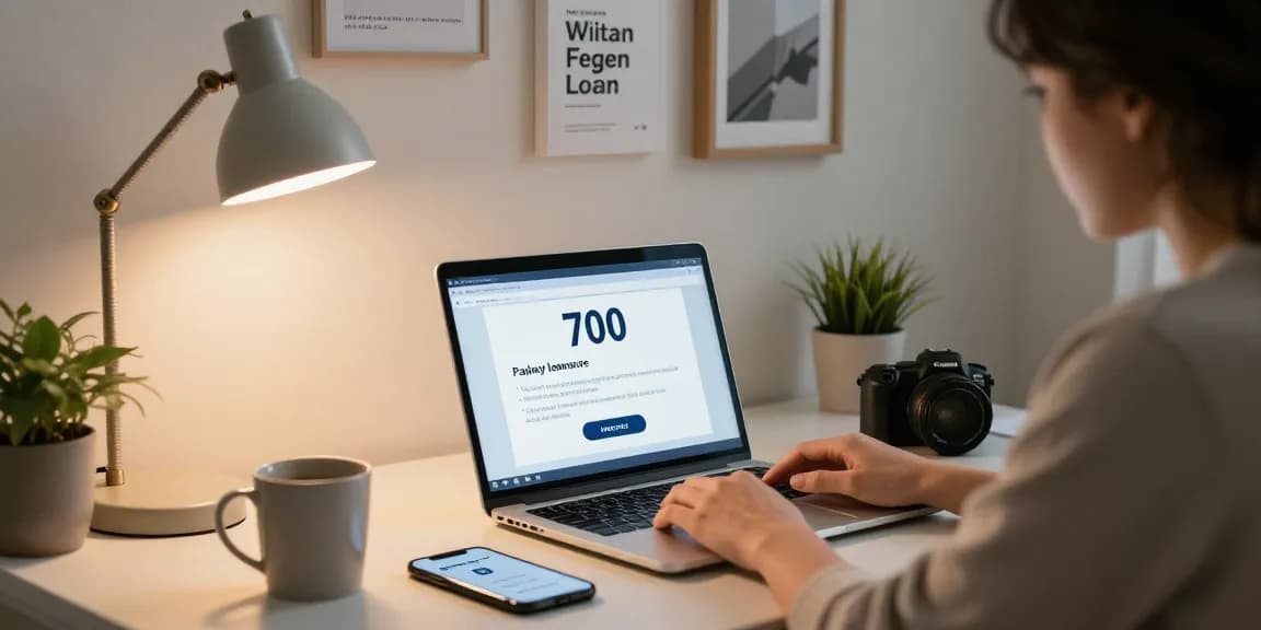 Discover your options for a $700 loan online with RadCred, comfortable home office scene.