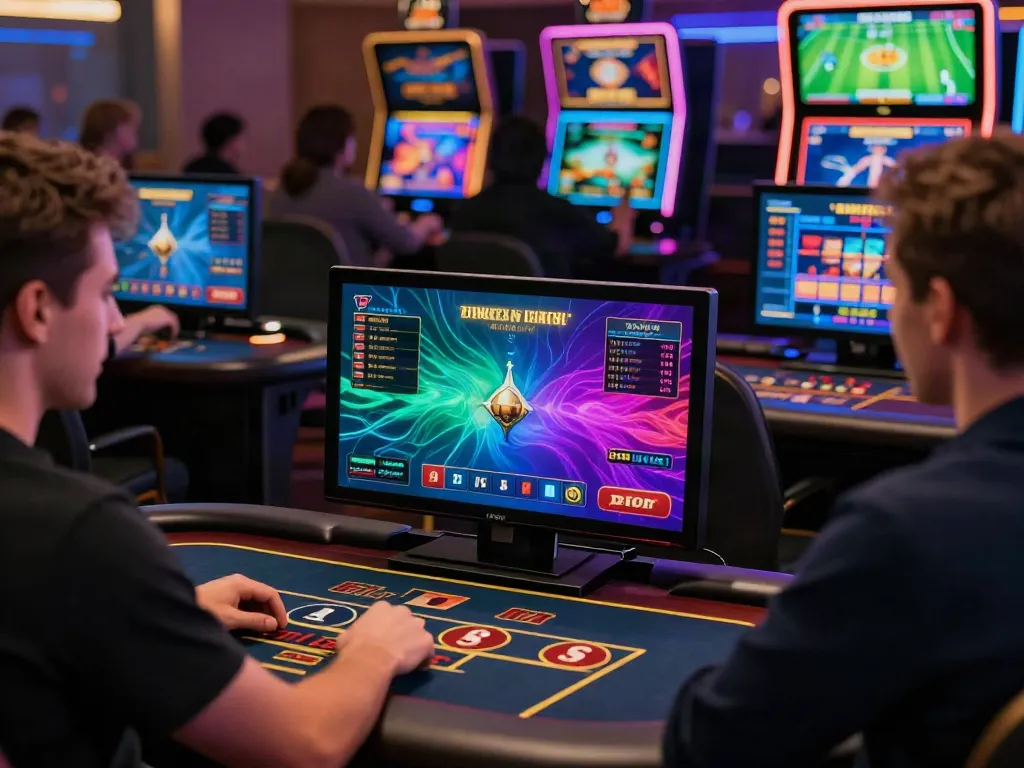 Dynamic online casino experience with players engaged in casino games and sports betting at sin 88.