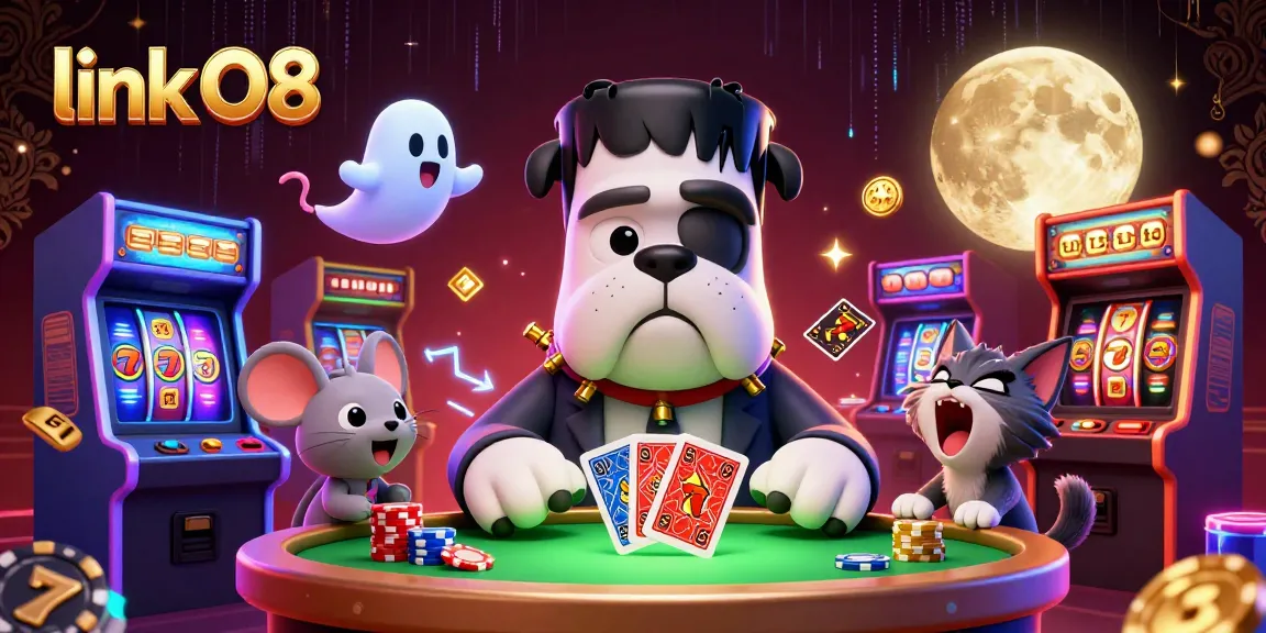 Engage with link O8 at an exciting casino table, featuring unique characters and vibrant games.
