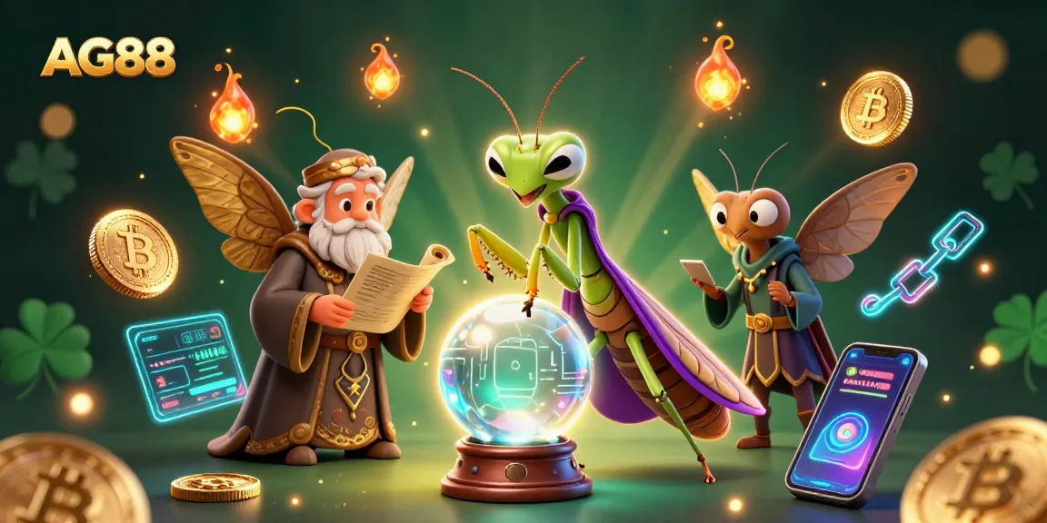 AG88 illuminates the mystical world of fortune-telling and cryptocurrency together in a vibrant 3D scene.