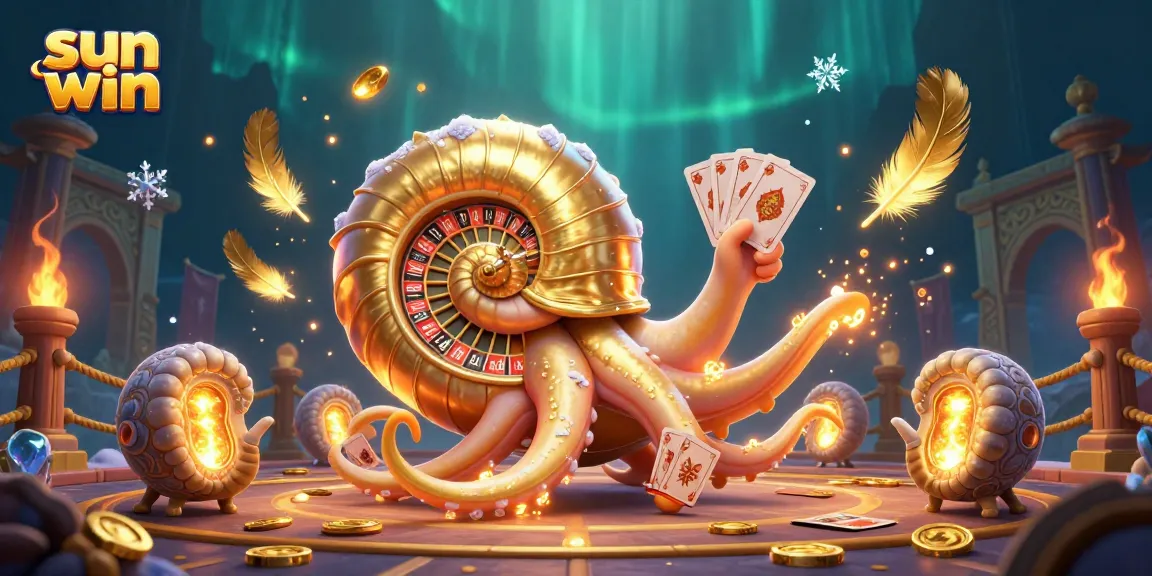 Experience the thrill of sun win in this captivating 3D scene featuring vibrant gambling elements.