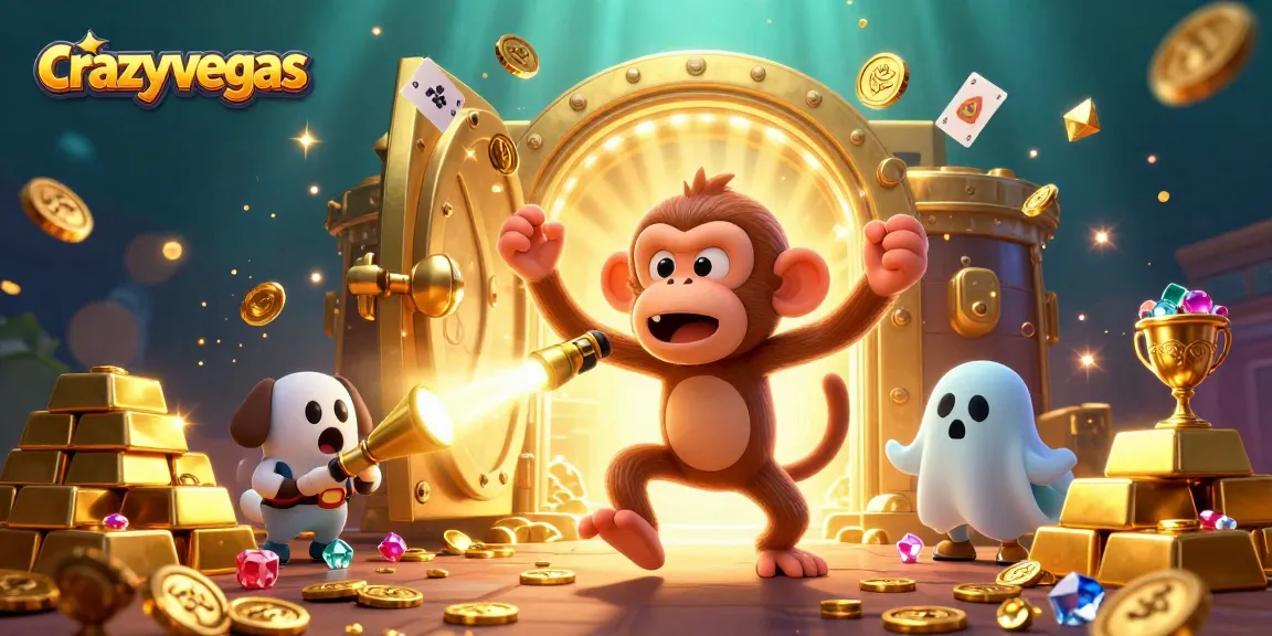 Watch the crazyvegas monkey juggles golden coins in a thrilling haunted casino scene!